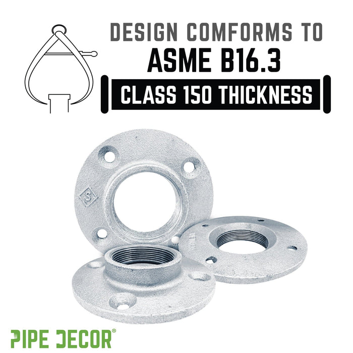 2 in.  Galvanized Iron Floor Flange - Sweatfully