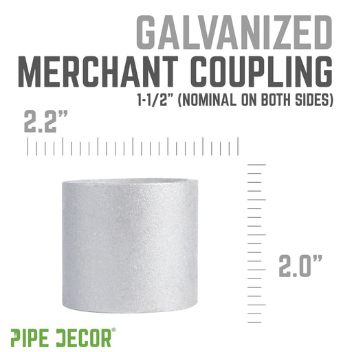1 1/2 in. Galvanized Steel Merchant Coupling - Sweatfully