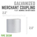1 1/2 in. Galvanized Steel Merchant Coupling - Sweatfully