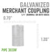 1/4 in. Galvanized Steel Merchant Coupling - Sweatfully