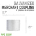 2 in. Galvanized Steel Merchant Coupling - Sweatfully