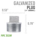 1/4 in. Galvanized Iron Plug - Sweatfully