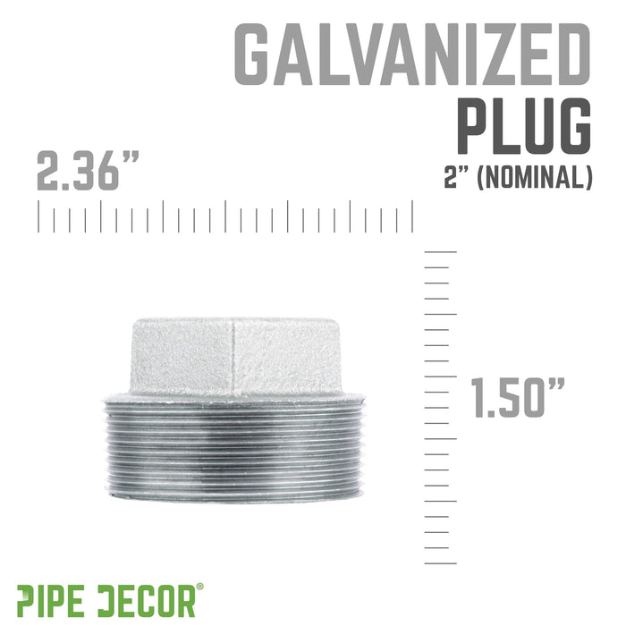 2 in. Galvanized Iron Plug - Sweatfully