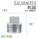 3/4 in. Galvanized Iron Plug - Sweatfully