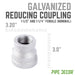 1 1/2 in. x 1 1/4 in. Galvanized Iron Reducing Coupling - Sweatfully