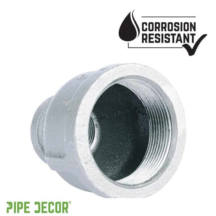 1 1/2 in. x 1/2 in. Galvanized Iron Reducing Coupling - Sweatfully