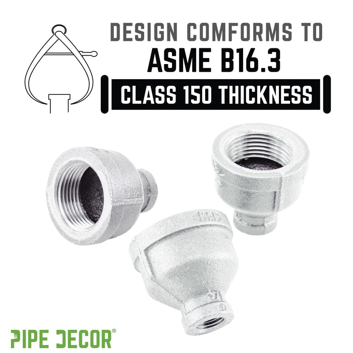 1 1/2 in. x 3/4 in. Galvanized Iron Reducing Coupling - Sweatfully