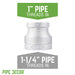 1 1/4 in. x 1 in. Galvanized Iron Reducing Coupling - Sweatfully