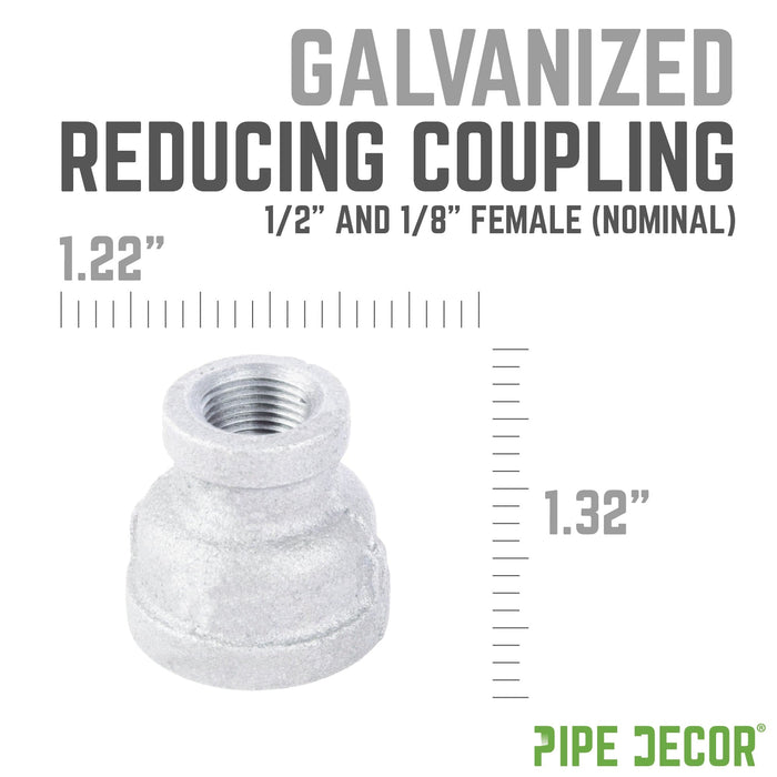 1/2 in. x 1/8 in. Galvanized Iron Reducing Coupling - Sweatfully