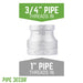 1 in. x 3/4 in. Galvanized Iron Reducing Coupling - Sweatfully
