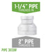 2 in. x 1 1/4 in. Galvanized Iron Reducing Coupling - Sweatfully