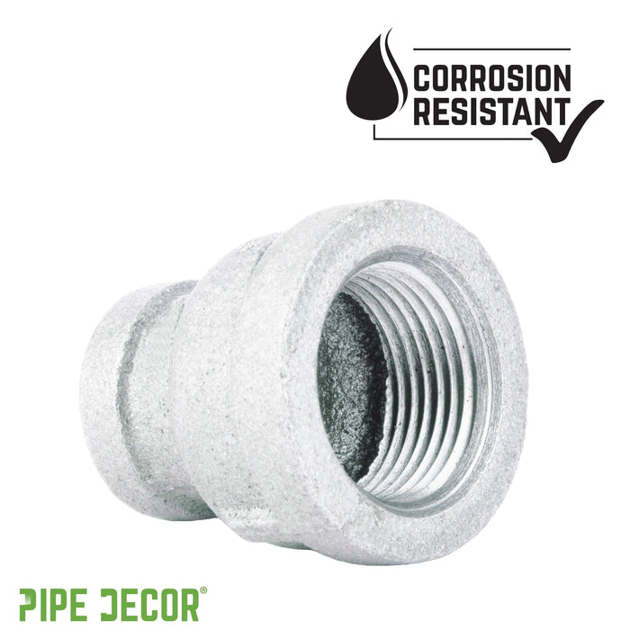 2 in. x 1 1/4 in. Galvanized Iron Reducing Coupling - Sweatfully