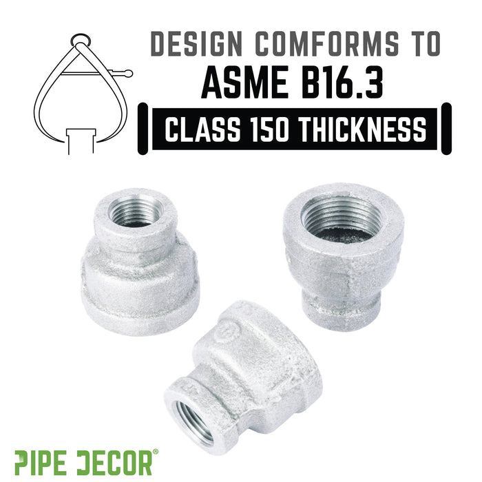 2 in. x  1 in. Galvanized Iron Reducing Coupling - Sweatfully