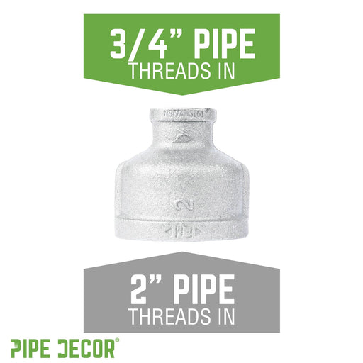 2 in. x 3/4 Galvanized Iron Reducing Coupling - Sweatfully