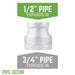 3/4 in. x 1/2 in. Galvanized Iron Reducing Coupling - Sweatfully