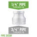 3/4 in. x 1/4 in. Galvanized Iron Reducing Coupling - Sweatfully