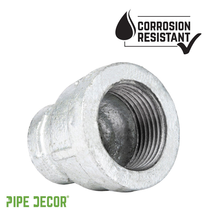 1/2 in. x 1/4 in. Galvanized Iron Reducing Coupling - Sweatfully