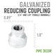 1/4 in. x 1/8 in. Galvanized Iron Reducing Coupling - Sweatfully