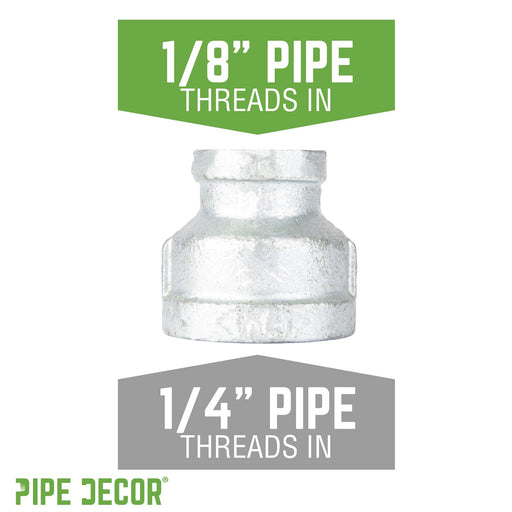 1/4 in. x 1/8 in. Galvanized Iron Reducing Coupling - Sweatfully