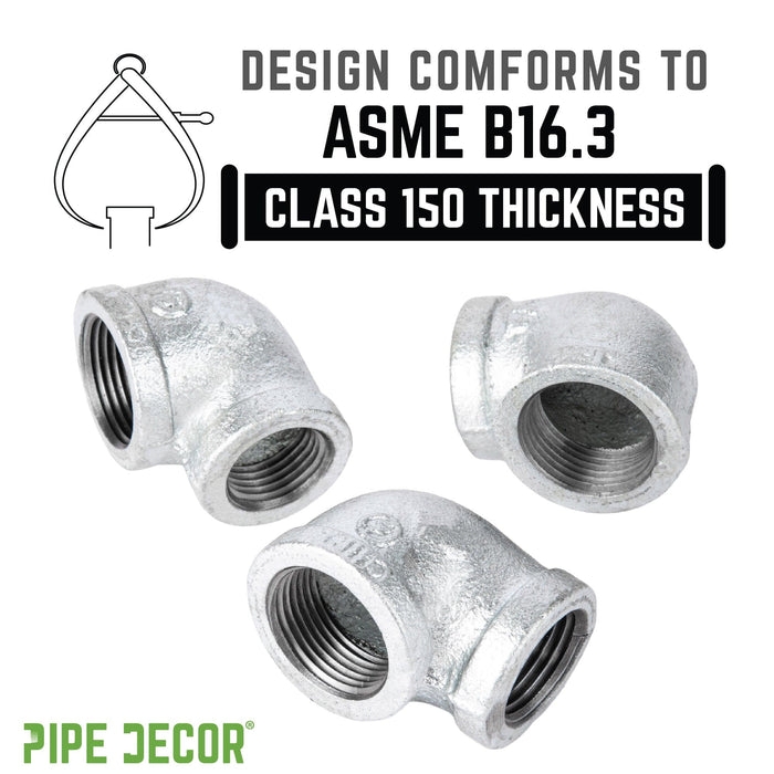 1 1/2 in. x 1 1/4 in. Galvanized Iron Reducing Elbow - Sweatfully