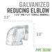 1 1/2 in. x 1 1/4 in. Galvanized Iron Reducing Elbow - Sweatfully