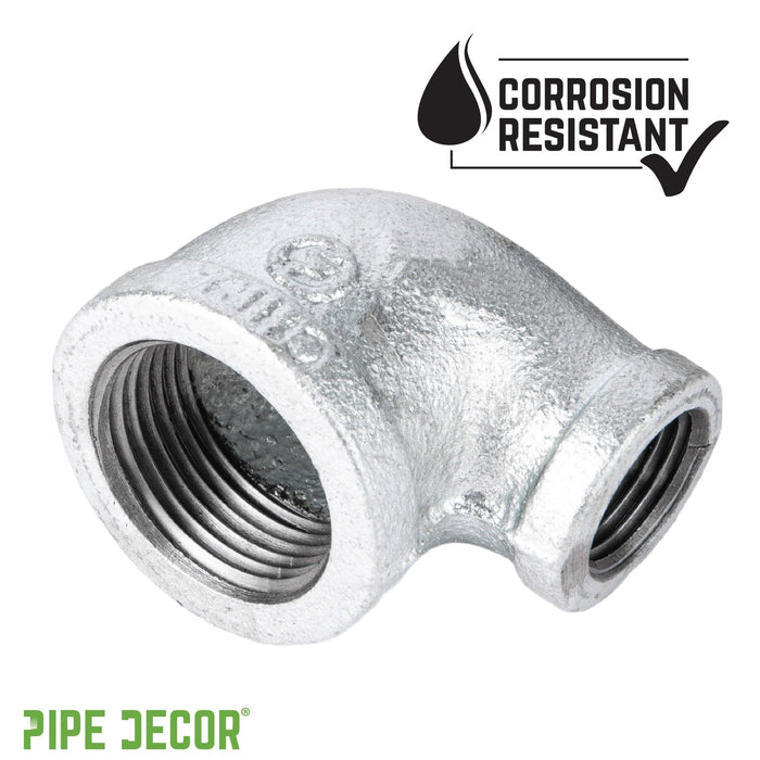 1 1/2 in. x 1 in. Galvanized Iron Reducing Elbow - Sweatfully