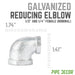 1/2 in. x 1/4 in. Galvanized Iron Reducing Elbow - Sweatfully