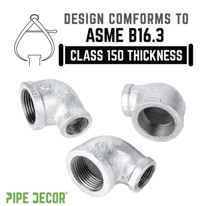 1/2 in. x 3/8 in. Galvanized Iron Reducing Elbow - Sweatfully