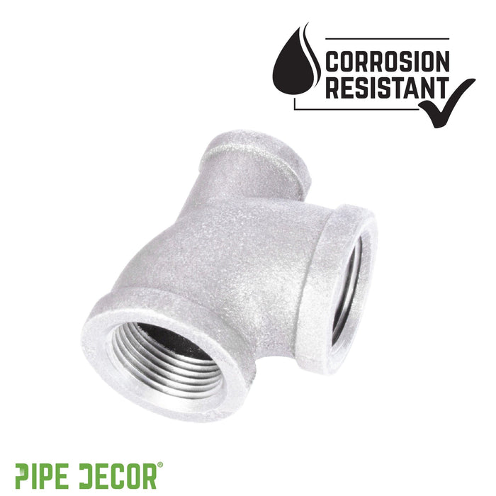 1 in. x 1/2 in. x 1 in. Galvanized Reducing Tee - Sweatfully