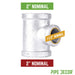 2 in. x  2 in. x 1 1/2 in. Galvanized Iron Reducing Tee - Sweatfully