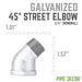1/4 in. Galvanized Iron 45 Degree Street Elbow - Sweatfully