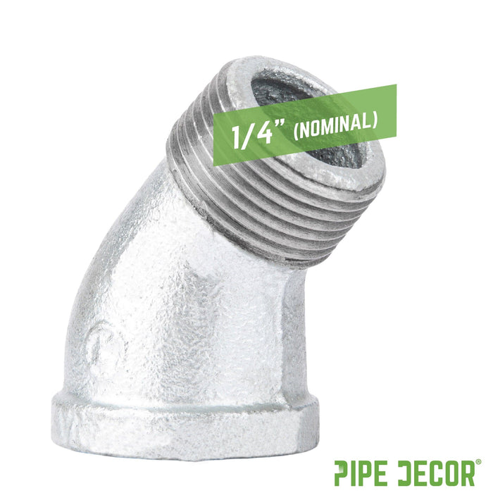 1/4 in. Galvanized Iron 45 Degree Street Elbow - Sweatfully