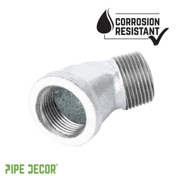 1/4 in. Galvanized Iron 45 Degree Street Elbow - Sweatfully