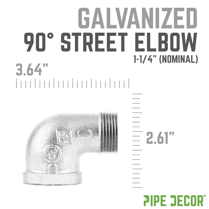 1 1/4 in. Galvanized Iron 90 Degree Street Elbow - Sweatfully