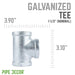 1 1/2 in. Galvanized Iron Tee - Sweatfully