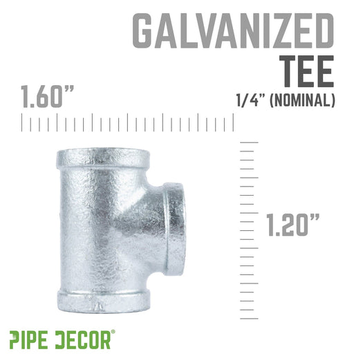 1/4 in. Galvanized Iron Tee - Sweatfully