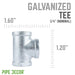 1/4 in. Galvanized Iron Tee - Sweatfully
