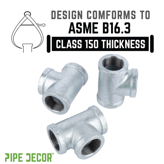 1 in. Galvanized Iron Tee - Sweatfully