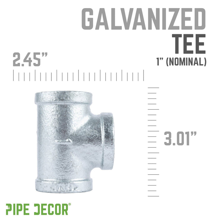 1 in. Galvanized Iron Tee - Sweatfully