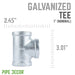 1 in. Galvanized Iron Tee - Sweatfully