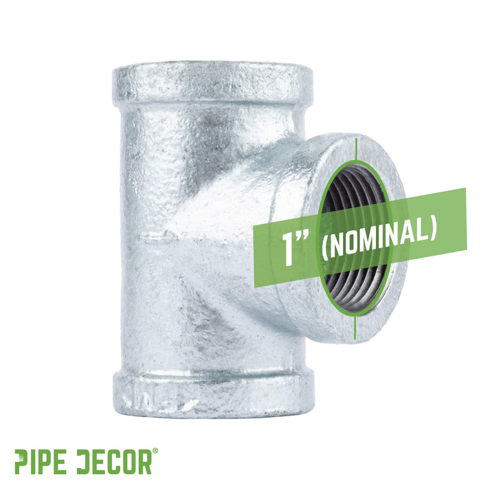 1 in. Galvanized Iron Tee - Sweatfully