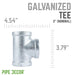 2 in. Galvanized Iron Tee - Sweatfully