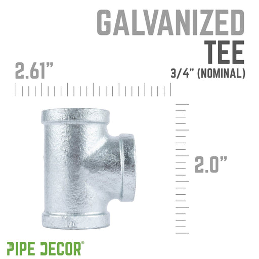 3/4 in. Galvanized Iron Tee - Sweatfully