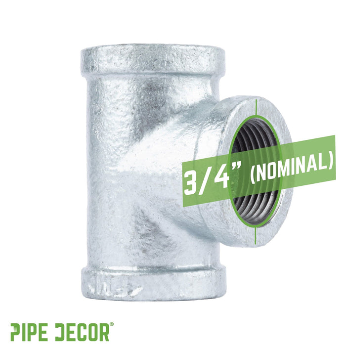 3/4 in. Galvanized Iron Tee - Sweatfully