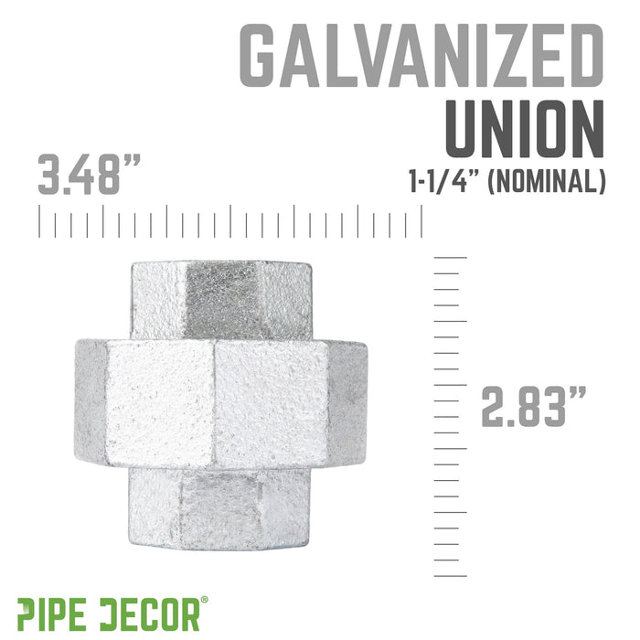 1 1/4 in. Galvanized Iron Union - Sweatfully
