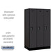Salsbury 12" Wide Single Tier Designer Wood Locker - 3 Wide - 5 Feet High - 21 Inches Deep - Black - Black Electronic Locks - Sweatfully