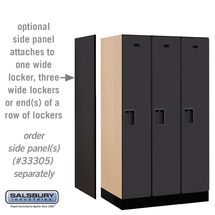 Salsbury 12" Wide Single Tier Designer Wood Locker - 3 Wide - 5 Feet High - 21 Inches Deep - Black - Hasps - Sweatfully