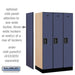 Salsbury 12" Wide Single Tier Designer Wood Locker - 3 Wide - 5 Feet High - 21 Inches Deep - Blue - Black Electronic Locks - Sweatfully
