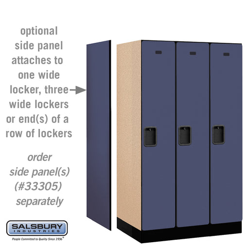 Salsbury 12" Wide Single Tier Designer Wood Locker - 3 Wide - 5 Feet High - 21 Inches Deep - Blue - Hasps - Sweatfully