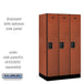 Salsbury 12" Wide Single Tier Designer Wood Locker - 3 Wide - 5 Feet High - 21 Inches Deep - Cherry - Black Resettable Combination Locks - Sweatfully
